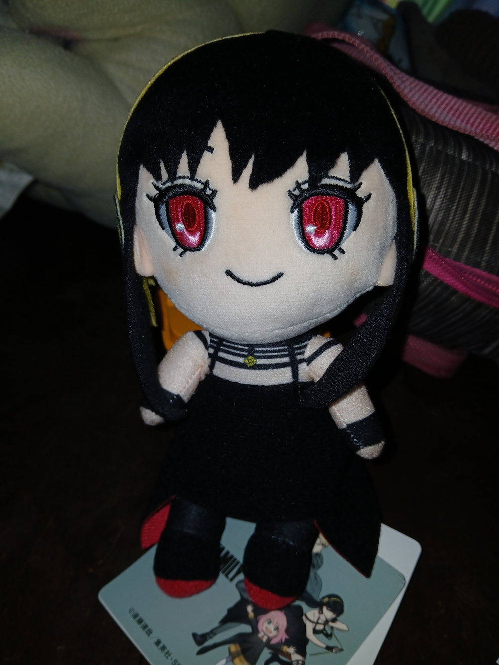 Black & Red Anime Plush Doll - Cute Gothic Stuffed Animal
